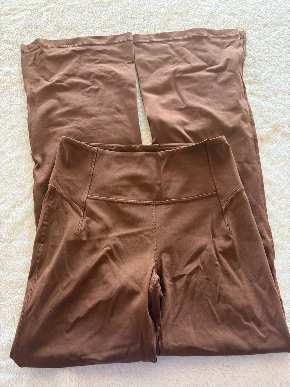 Lululemon brown high waisted split hem groove flare pants